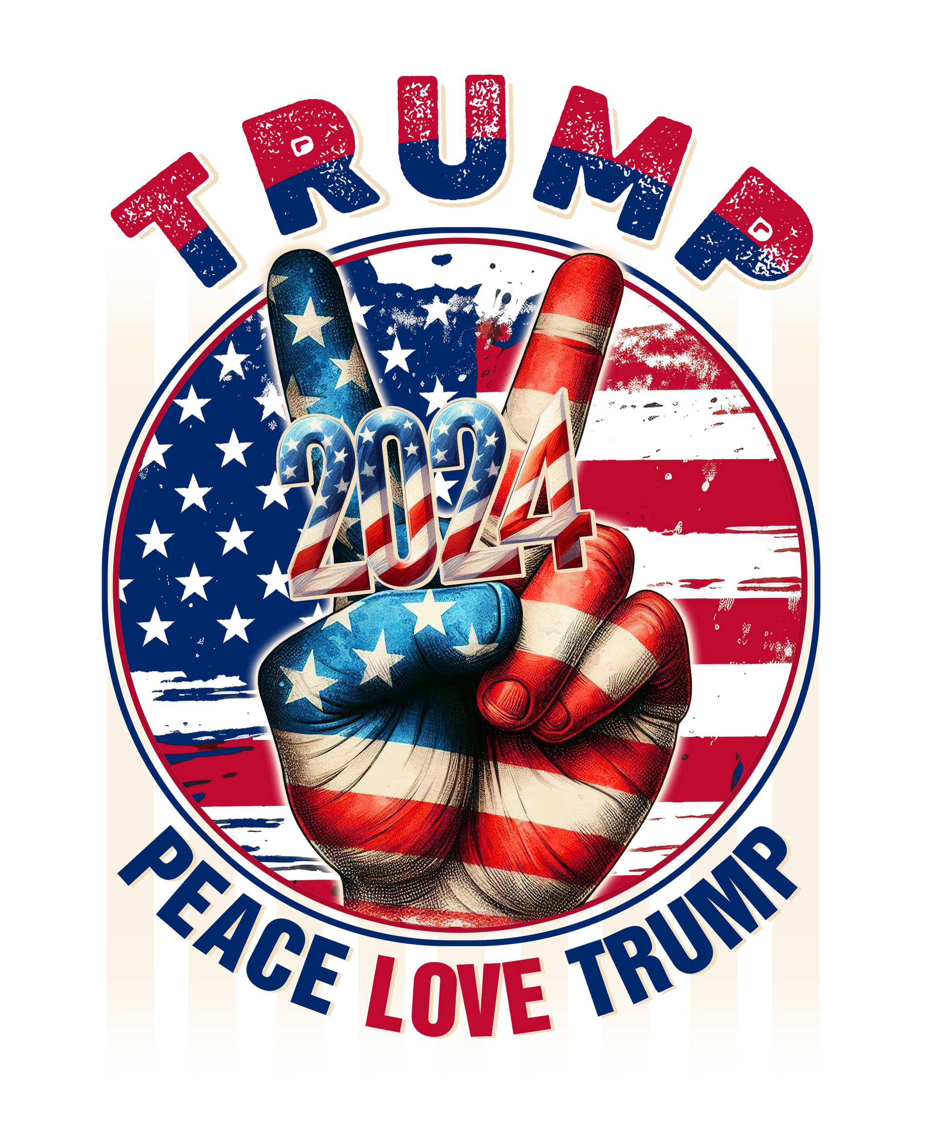 Trump 2024 Peace Love Trump - Ready To Press DTF Transfers