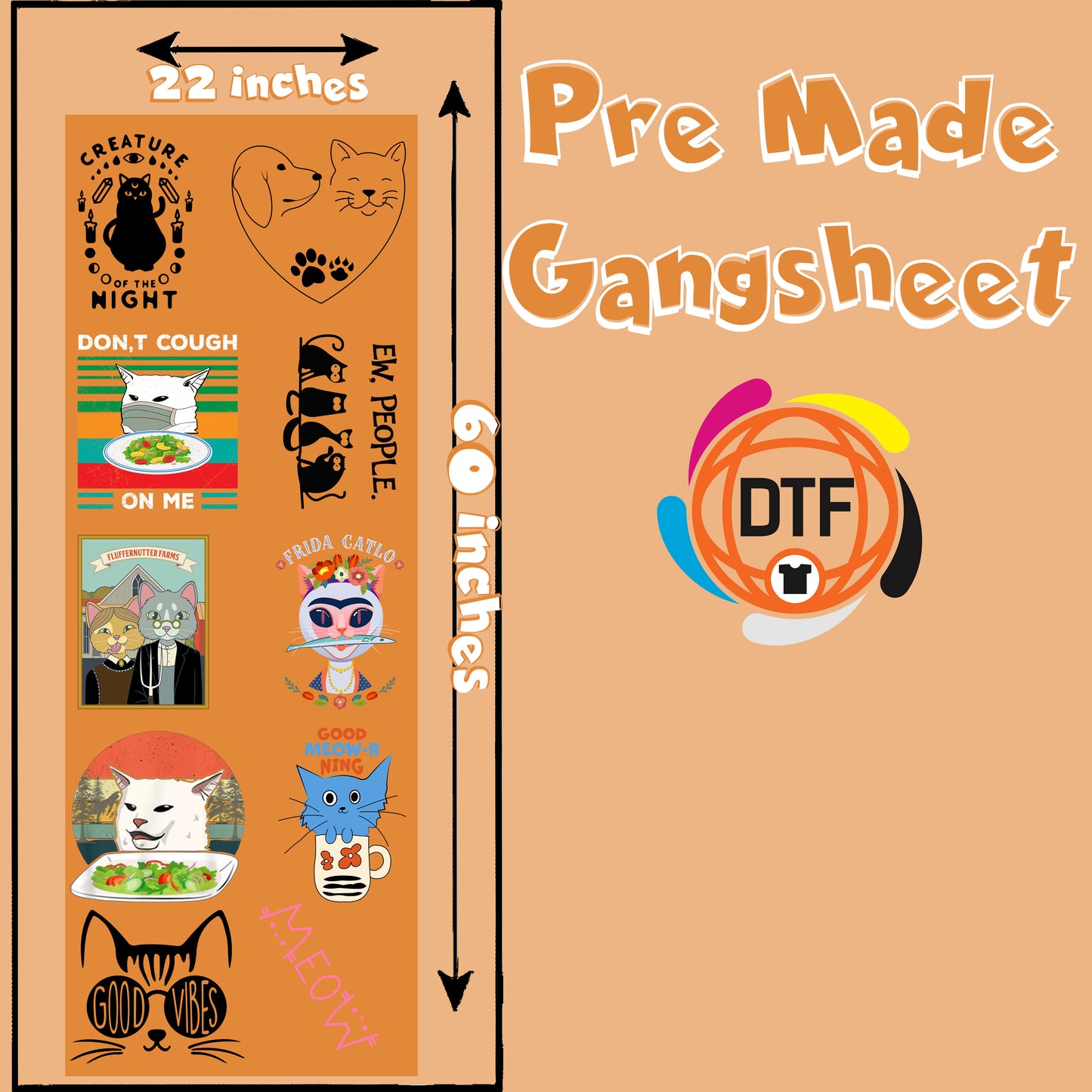 Whisker Wonderland Premade DTF Gangsheet