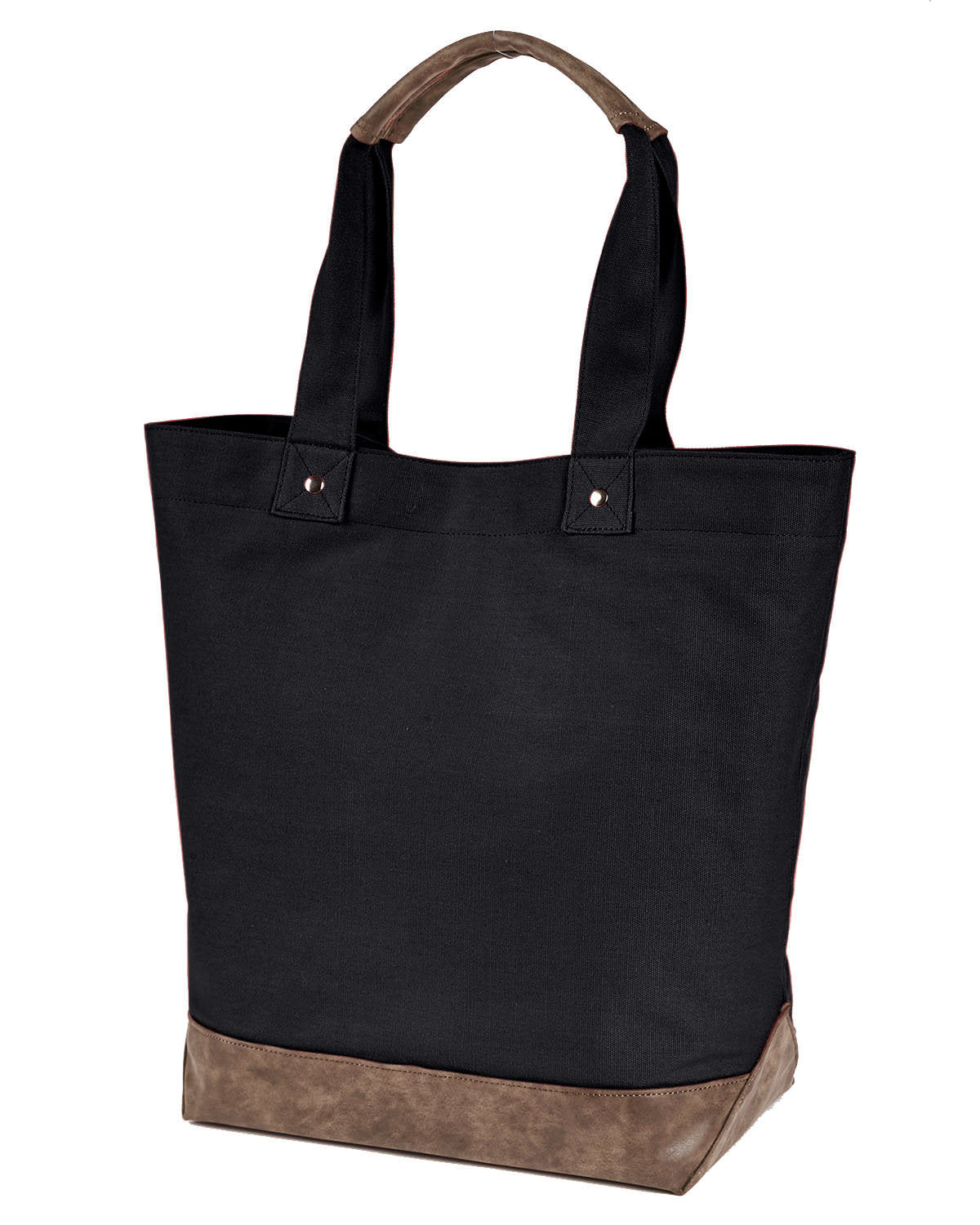 Authentic Pigment Canvas Resort Tote BLACK BROWN