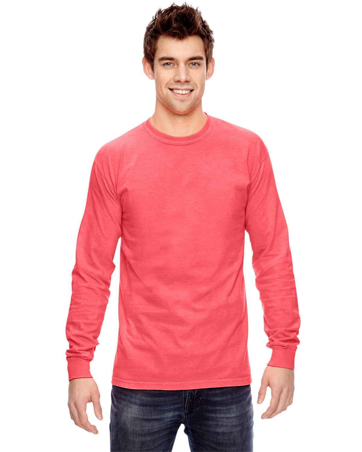 Comfort Colors Adult Heavyweight RS Long-Sleeve T-Shirt NEON RED ORANGE