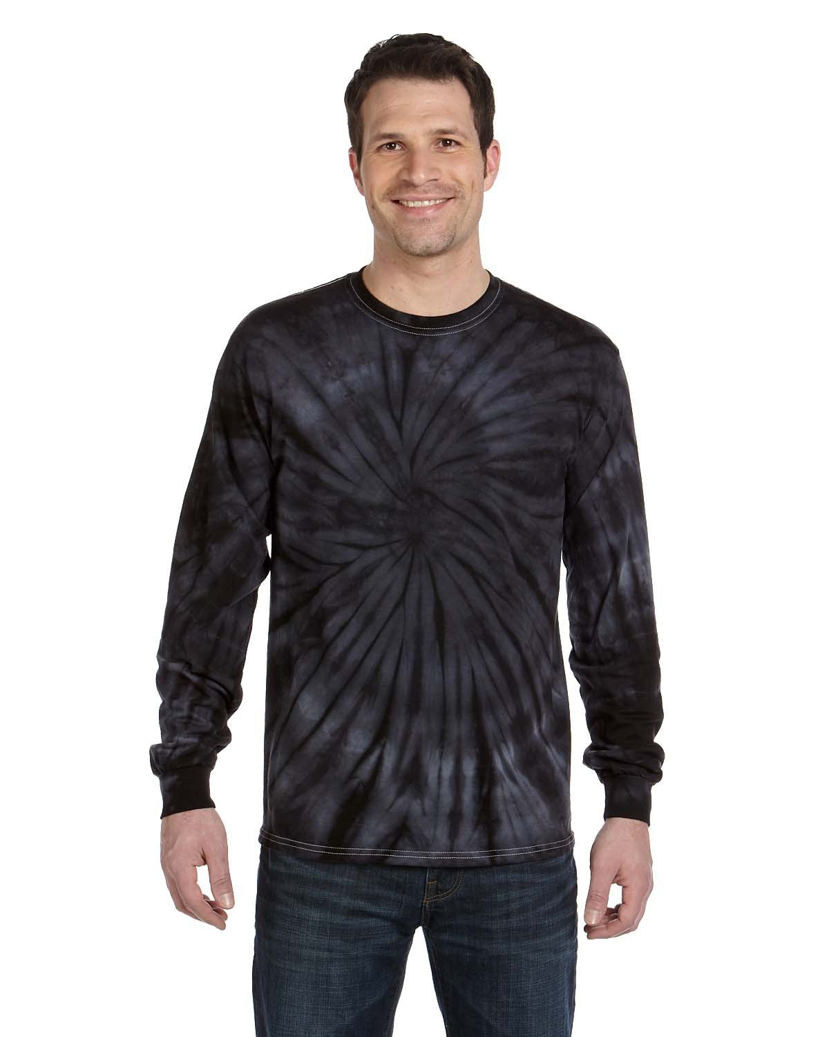 Tie-Dye Adult Long-Sleeve T-Shirt SPIDER BLACK