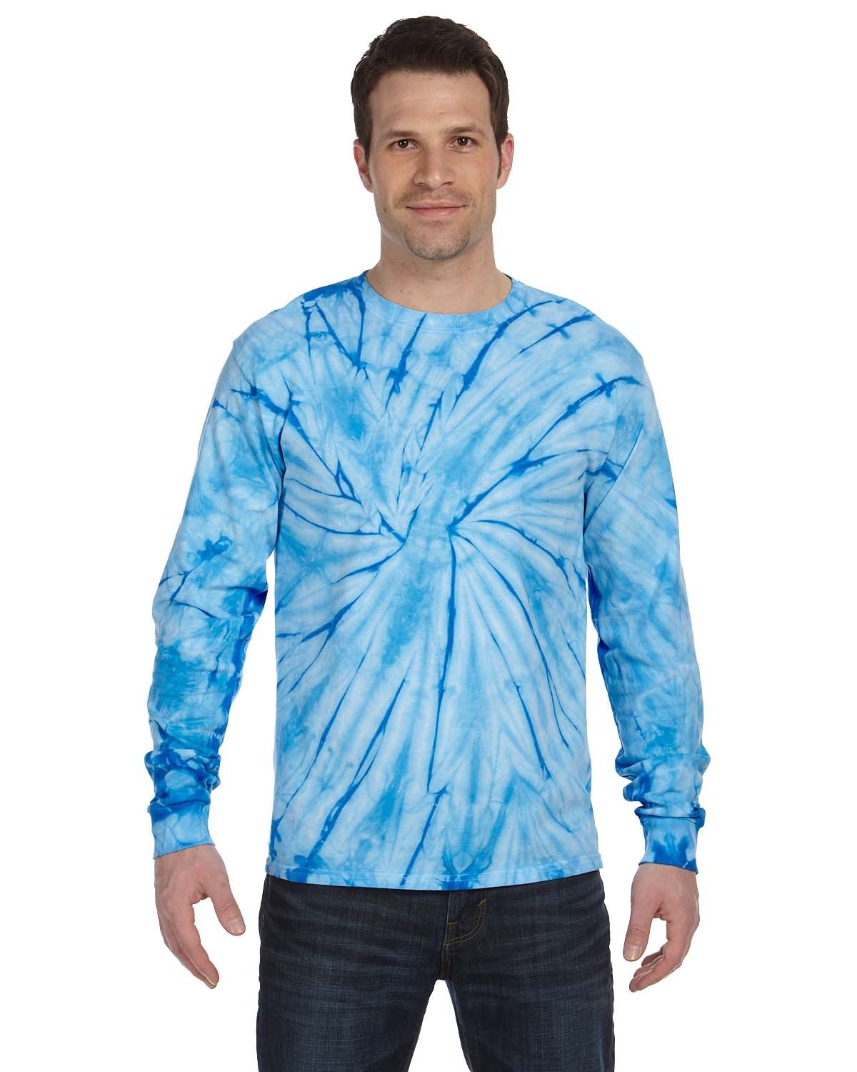 Tie-Dye Adult Long-Sleeve T-Shirt SPIDER BABY BLUE