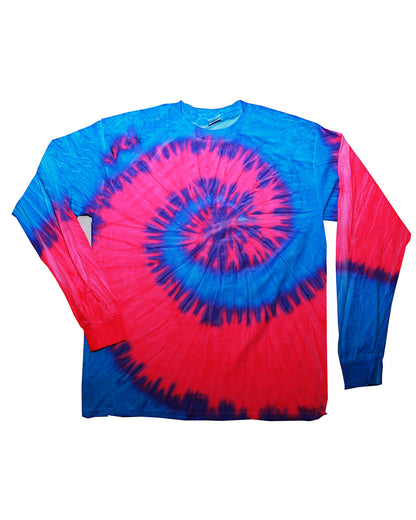 Tie-Dye Adult Long-Sleeve T-Shirt FLO BLUE PINK