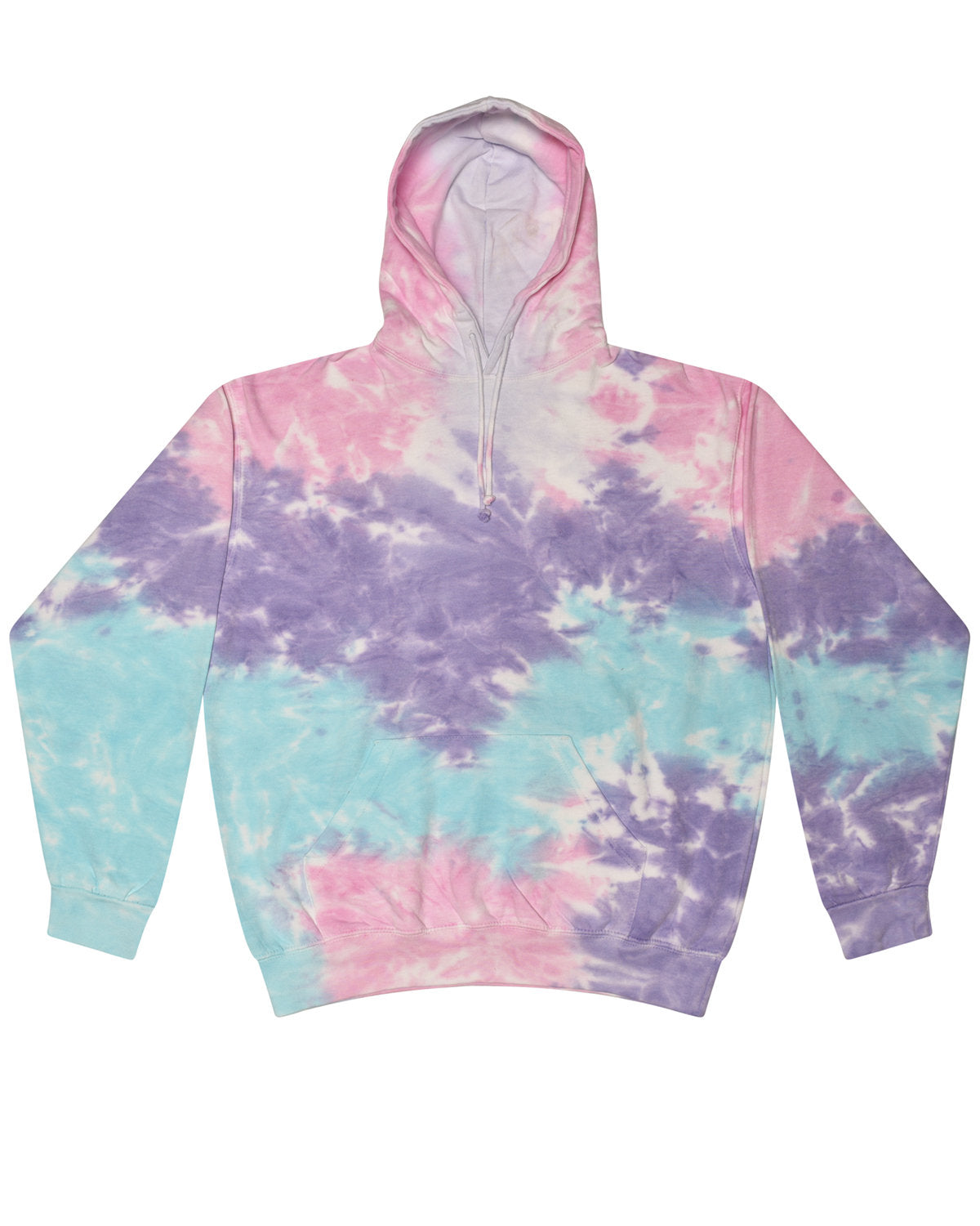 Tie-Dye Adult Tie-Dyed Pullover Hooded Sweatshirt COTTON CANDY