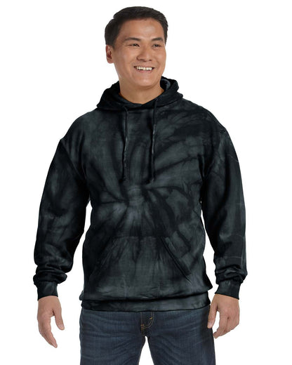 Tie-Dye Adult Tie-Dyed Pullover Hooded Sweatshirt SPIDER BLACK