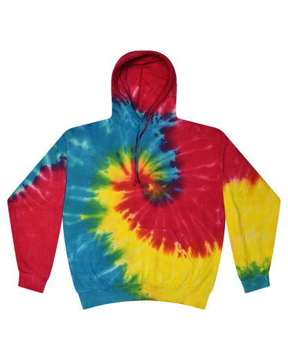 Tie-Dye Adult Tie-Dyed Pullover Hooded Sweatshirt REACTIVE RAINBOW