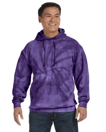 Tie-Dye Adult Tie-Dyed Pullover Hooded Sweatshirt SPIDER PURPLE