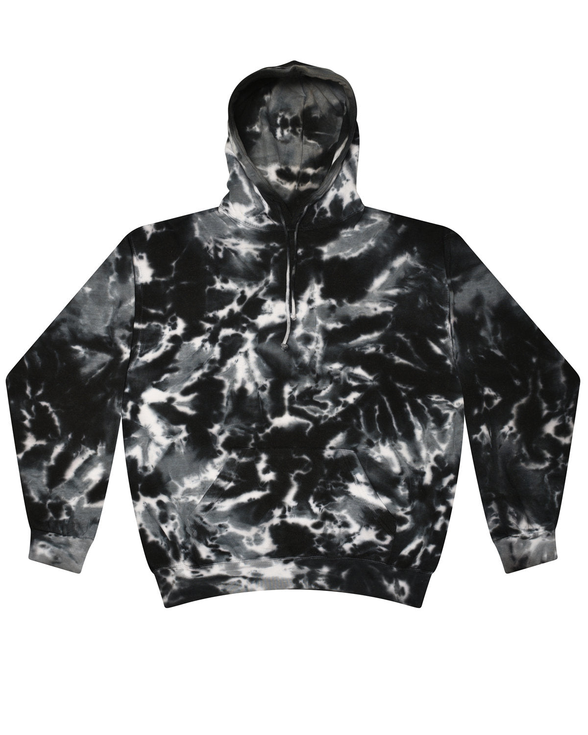 Tie-Dye Adult Tie-Dyed Pullover Hooded Sweatshirt MULTI BLACK