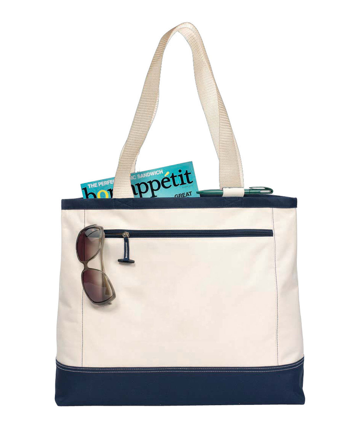 Gemline Utility Tote NATURAL NAVY