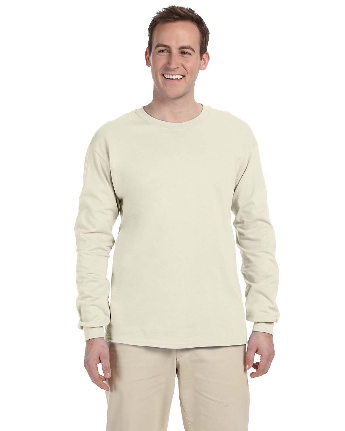 Gildan Adult Ultra Cotton® Long-Sleeve T-Shirt NATURAL