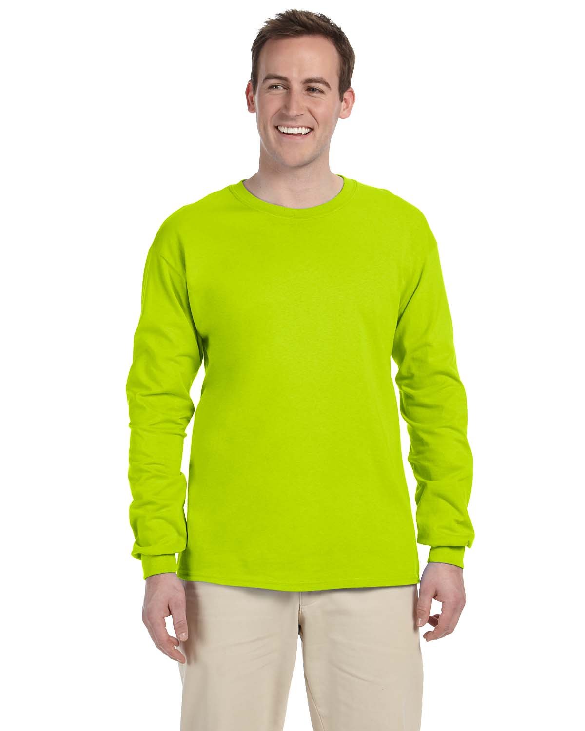 Gildan Adult Ultra Cotton® Long-Sleeve T-Shirt SAFETY GREEN