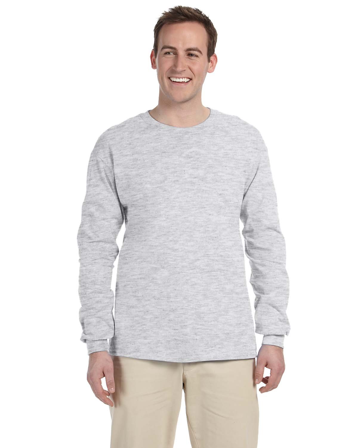 Gildan Adult Ultra Cotton® Long-Sleeve T-Shirt ASH GREY