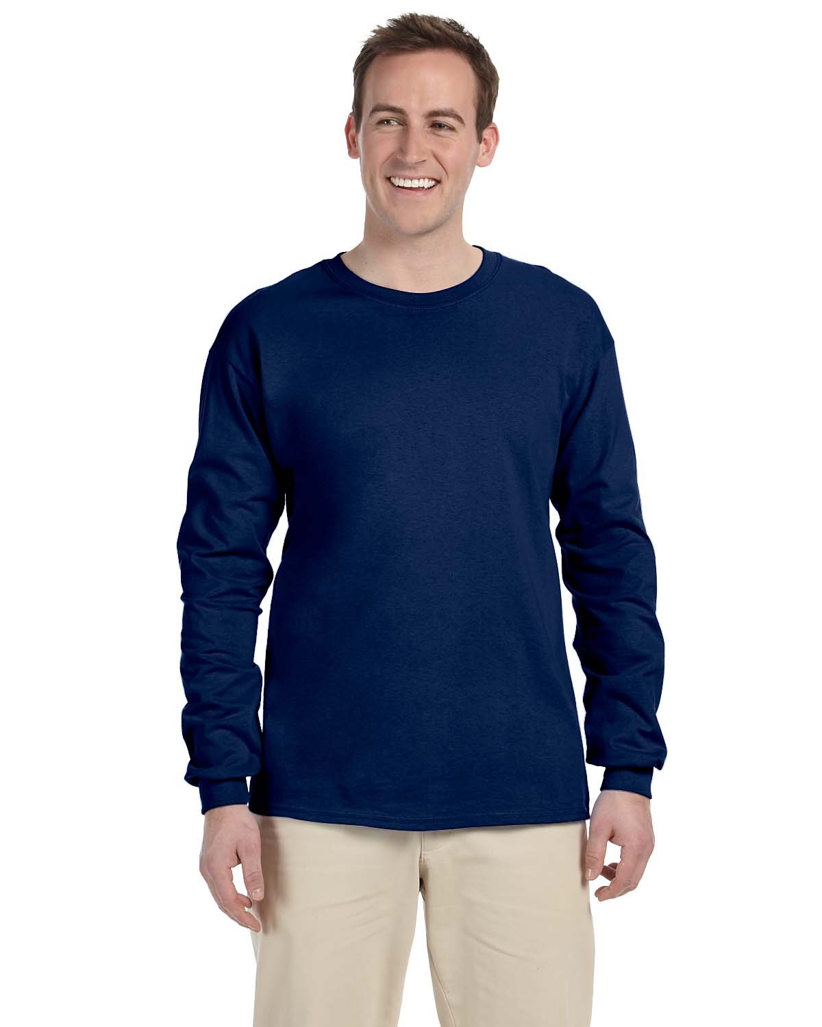 Gildan Adult Ultra Cotton® Long-Sleeve T-Shirt NAVY