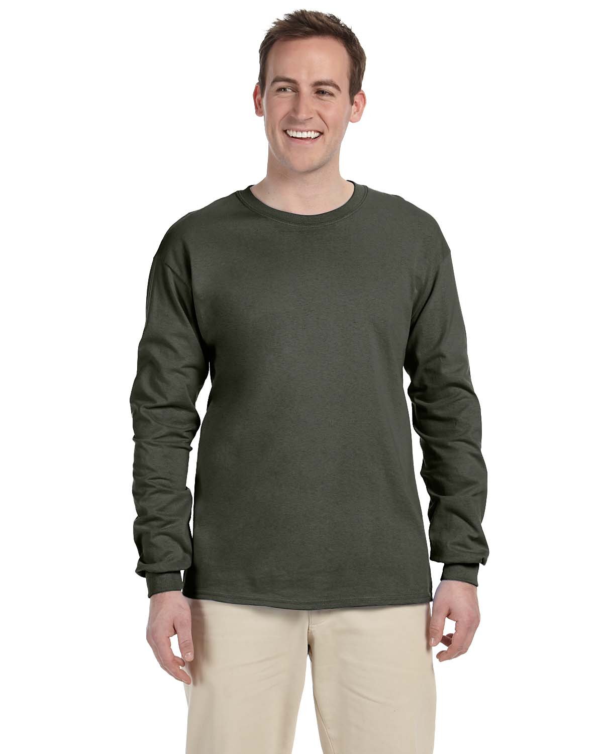 Gildan Adult Ultra Cotton® Long-Sleeve T-Shirt MILITARY GREEN