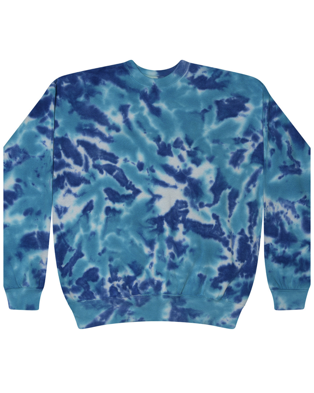 Tie-Dye Adult Crew Neck Sweatshirt MULTI BLUE