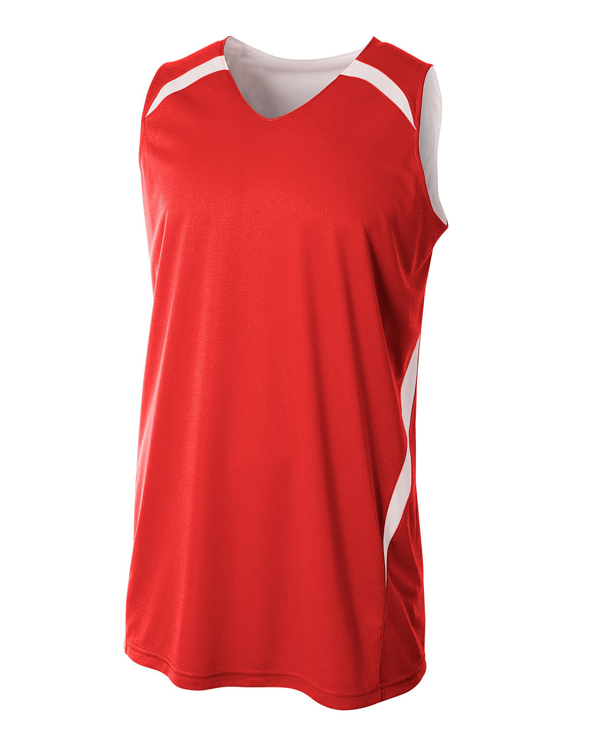 A4 Adult Performance Double Reversible Basketball Jersey SCARLET WHITE