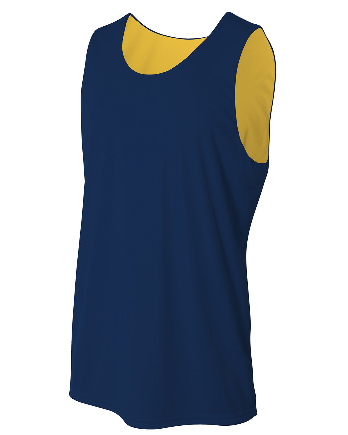 A4 Adult Performance Jump Reversible Basketball Jersey NAVY GOLD