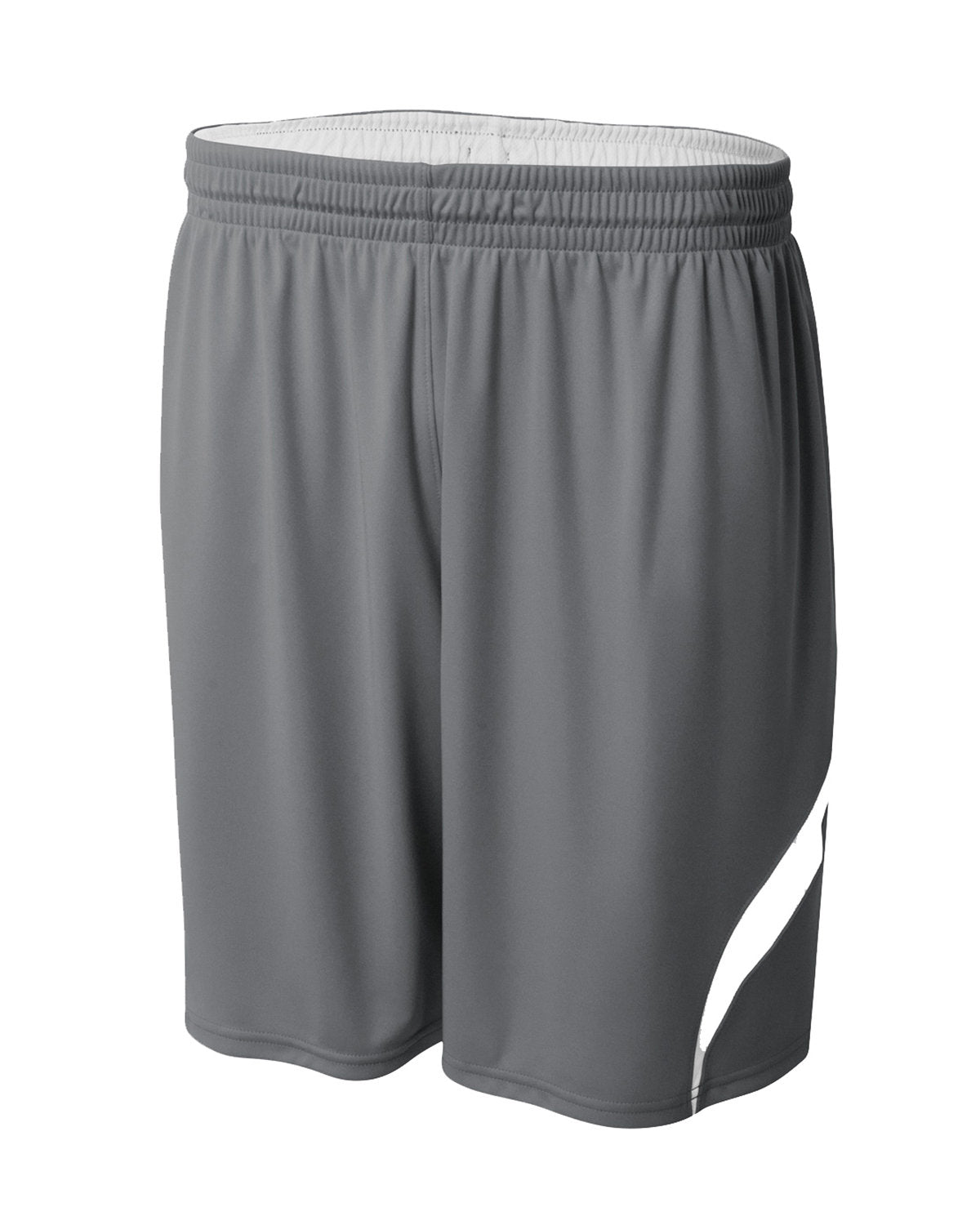 A4 Adult Performance Double Reversible Basketball Short GRAPHITE WHITE