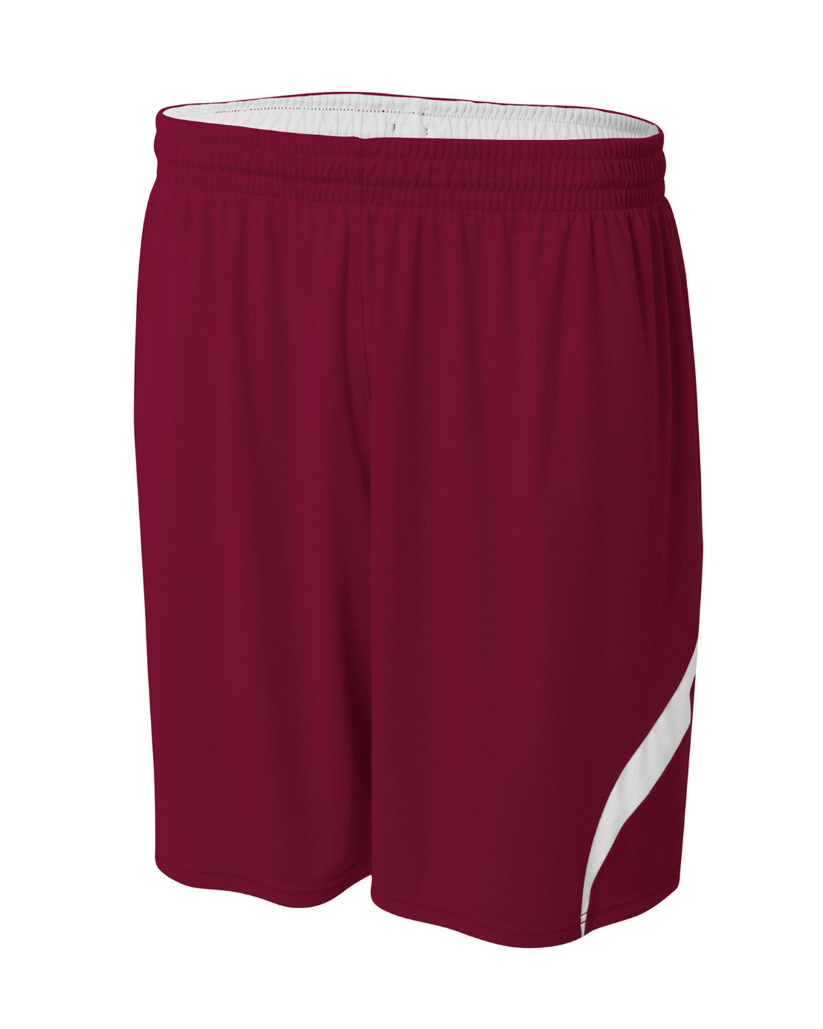 A4 Adult Performance Double Reversible Basketball Short MAROON WHITE