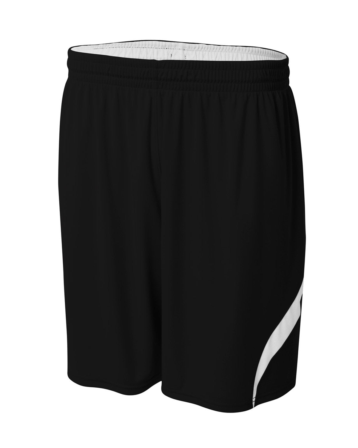 A4 Adult Performance Double Reversible Basketball Short BLACK WHITE