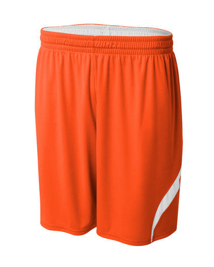 A4 Adult Performance Double Reversible Basketball Short ORANGE WHITE