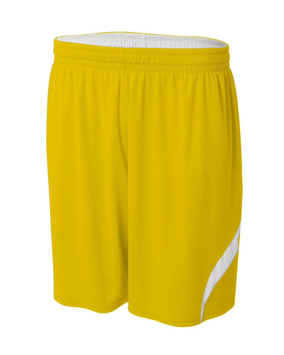 A4 Adult Performance Double Reversible Basketball Short GOLD WHITE