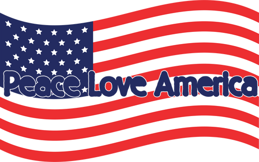 Peace Love America - 1180 Ready to Press DTF Transfer