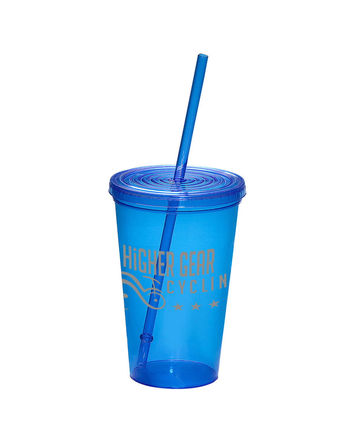 USA Made 20oz Econo Sturdy Sipper Tumbler TRANSLUCENT BLUE