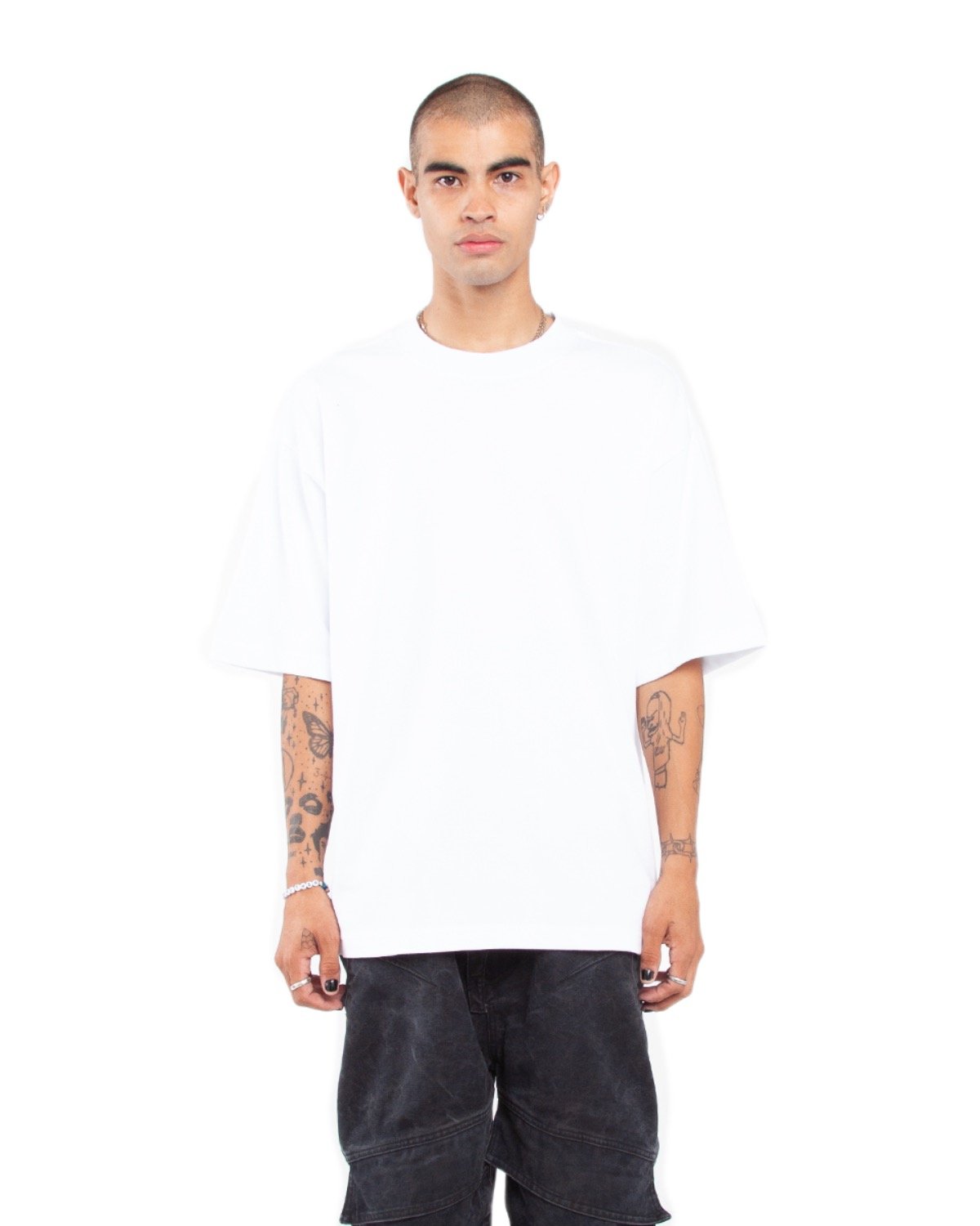 Shaka Wear Men's Garment Dyed Designer T-Shirt WHITE