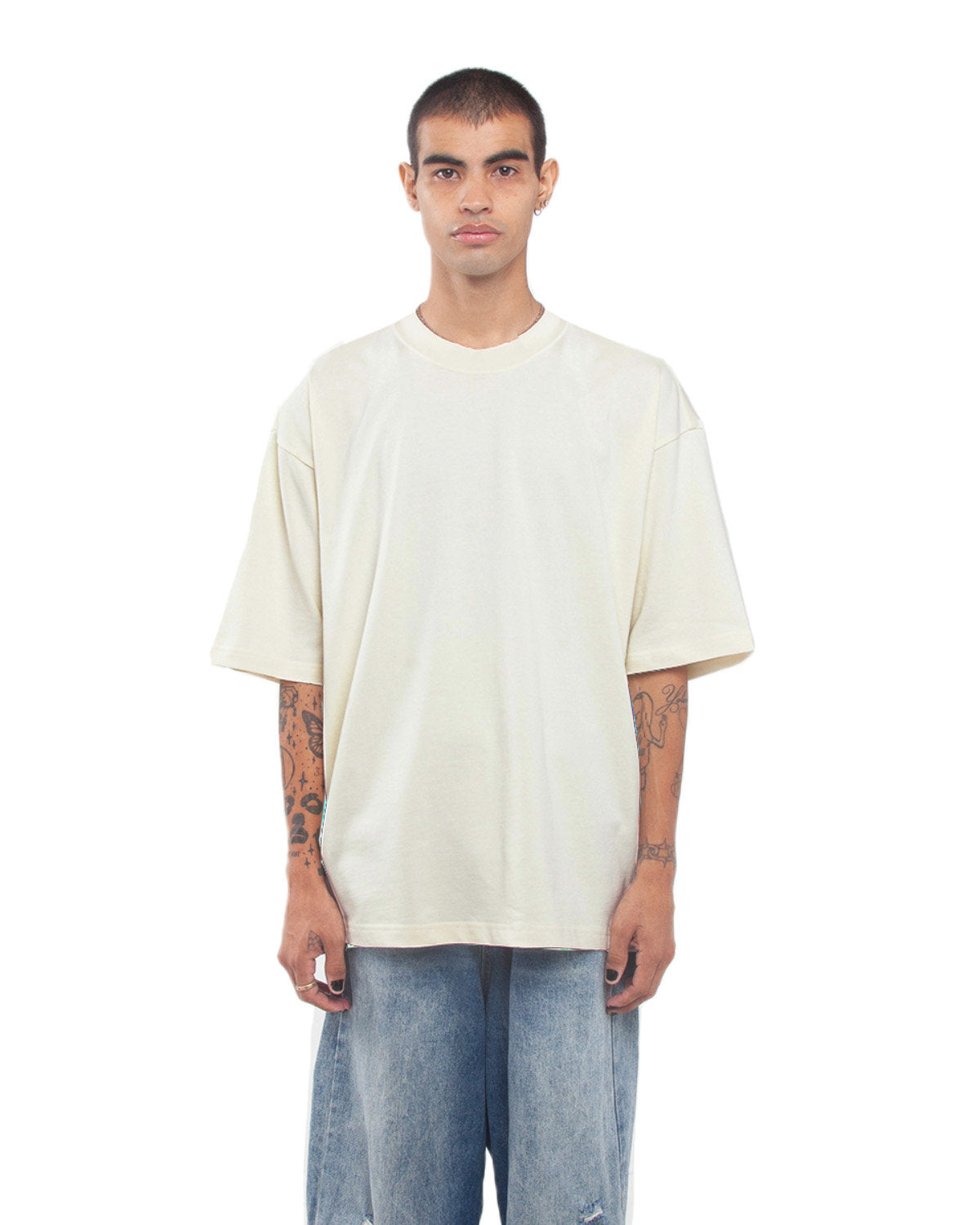 Shaka Wear Men's Garment Dyed Designer T-Shirt CREAM