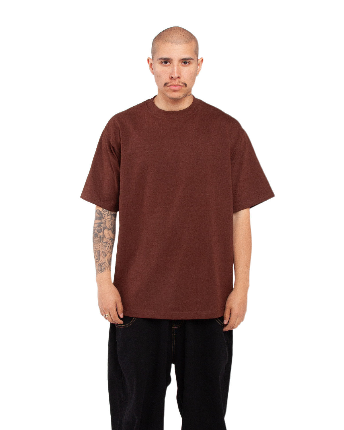 Shaka Wear Men's Tall Max Heavyweight Short-Sleeve T-Shirt BROWN