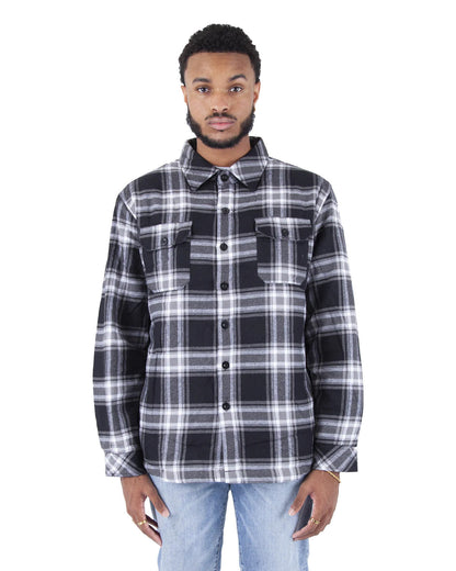 Shaka Wear Men's Plaid Flannel Jacket BLACK