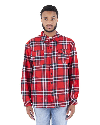 Shaka Wear Men's Plaid Flannel Jacket RED