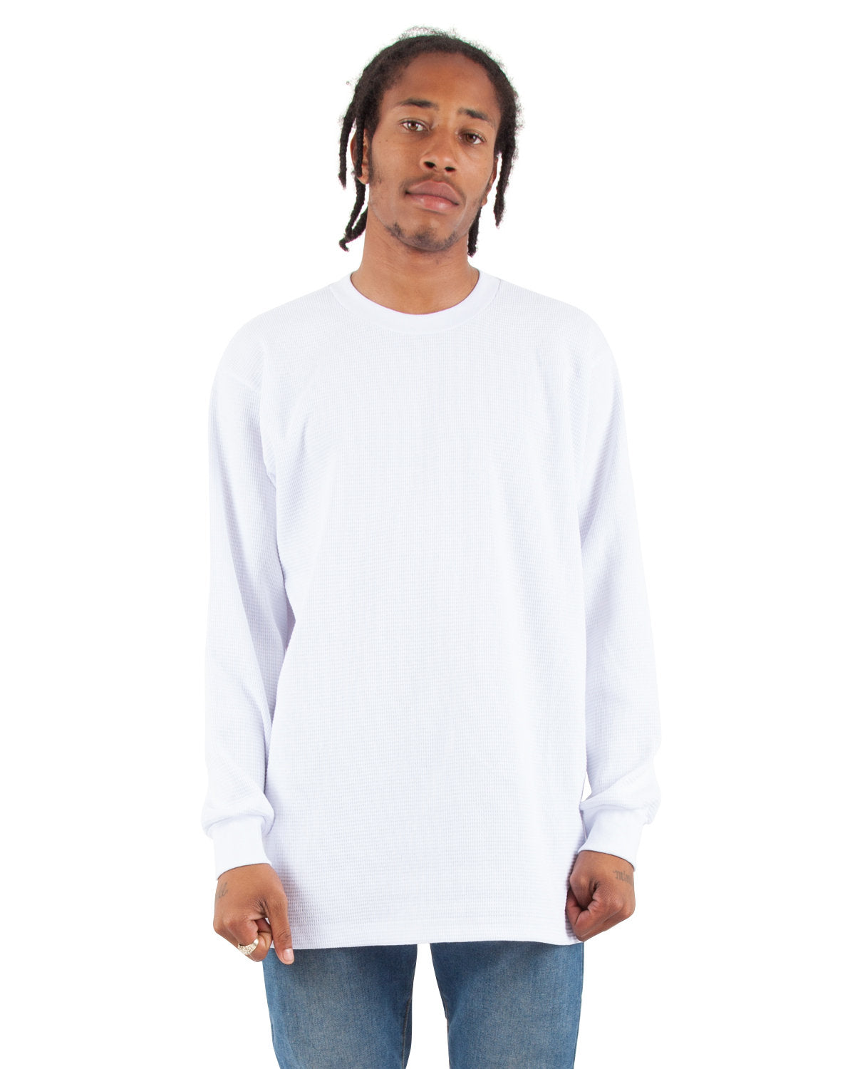 Shaka Wear Adult Thermal T-Shirt WHITE