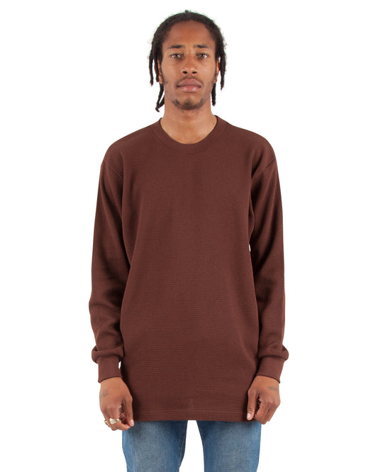 Shaka Wear Adult Thermal T-Shirt BROWN