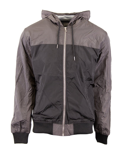 Shaka Wear Adult Windbreaker Jacket GREY BLACK