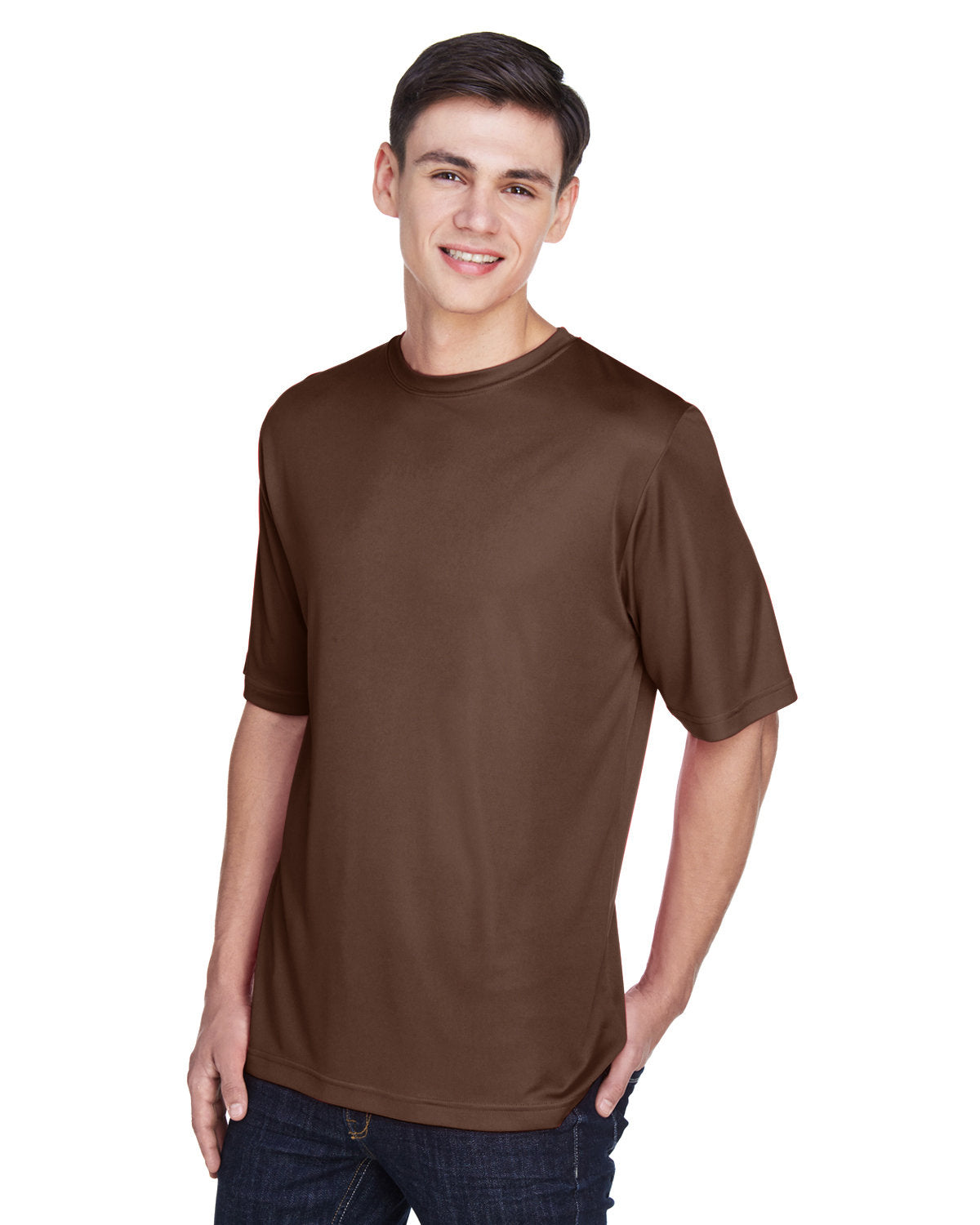 Team 365 Men's Zone Performance T-Shirt SPORT DARK BROWN