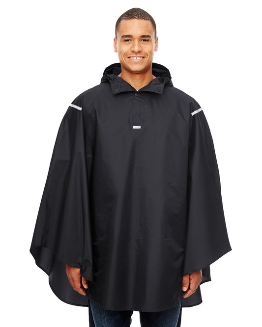 Team 365 Adult Zone Protect Packable Poncho BLACK